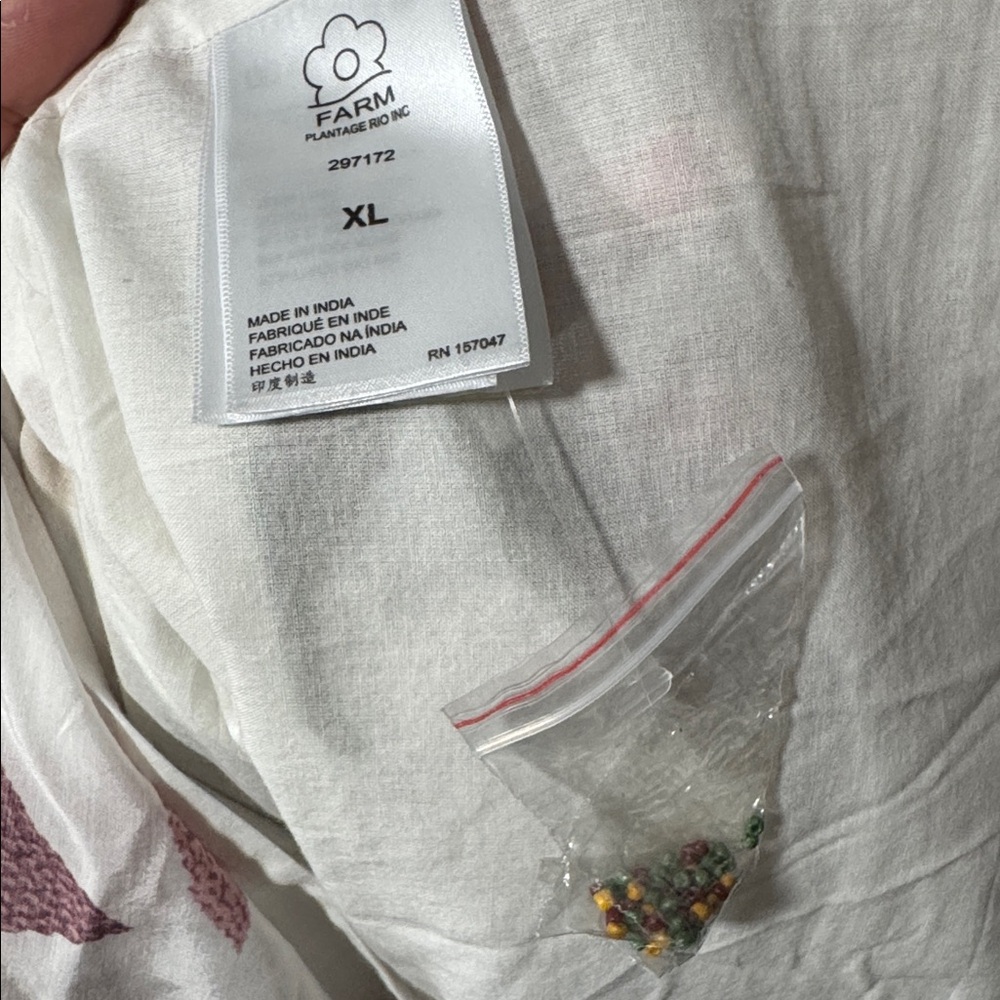 Farm Rio 🌴🍍XL Tropical Pineapple Palm Embroidered Beaded Midi Dress - Picture 12 of 14